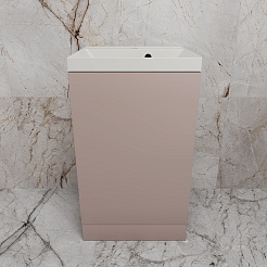 Style Line Тумба с кварцевой раковиной жасмин Моно 50 санд пудровый – фотография-2